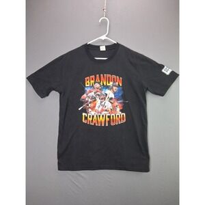 SF Giants Brandon Crawford T-Shirt Graphic M Black Super Duper Burgers MLB Tee
